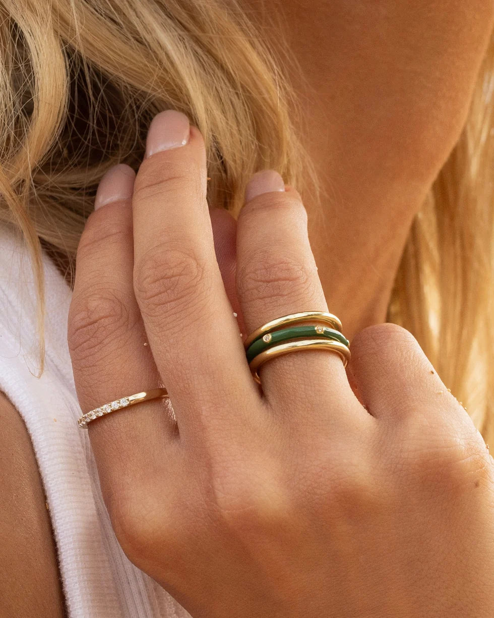 Enamel Stacking Ring Set
